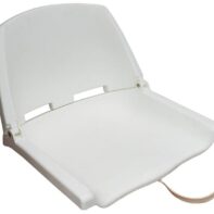 Butaca plástica blanca con respaldo rebatible