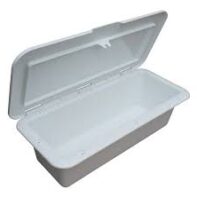 Guantera plástica blanca con tapa de embutir