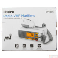 VHF – Uniden equipo fijo – UM385 Blanco con Distress. 25/1 watts
