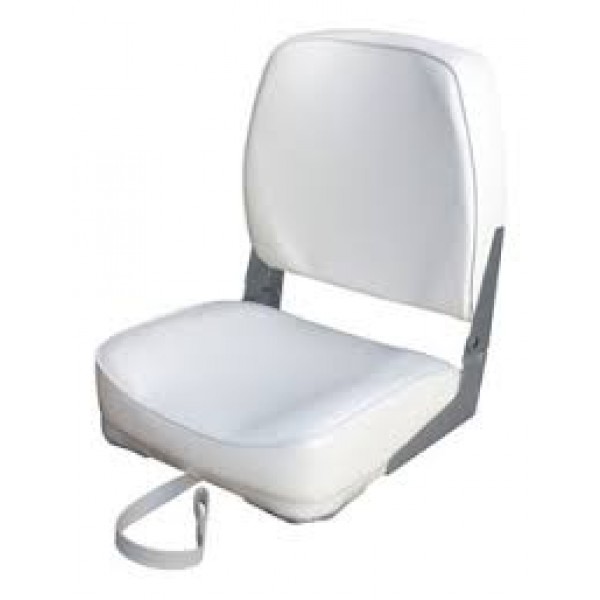 Butaca plástica tapizada con respaldo bajo plegable