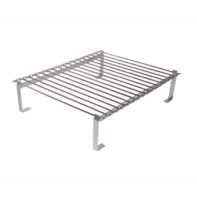 Parrilla de alambre cromado enrollable rectángular con funda