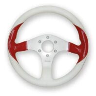 Rueda de timón – Volante – Chapa pintada cocida en Simil Cuero 6 orificios