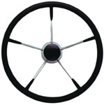 RUEDA / VOLANTE DE INOXIDABLE ACOLCHADO ¢340MM GRIS ANGULO 30º – 5 RAYOS